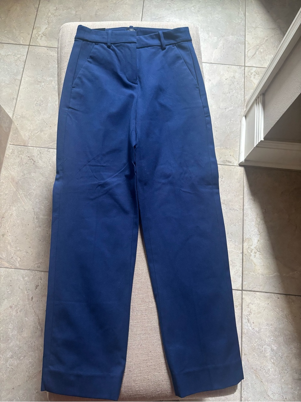 J. Crew Women's Navy Straight-Leg Trousers Kallie Pant size 0
